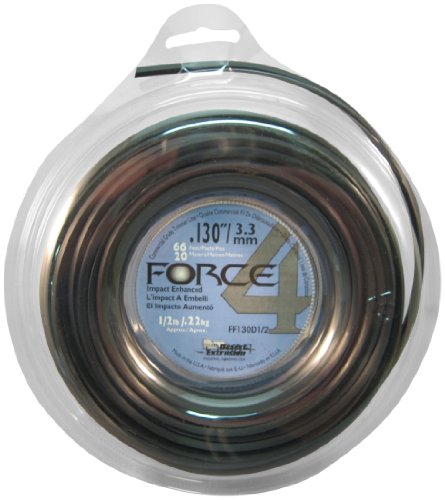 Force 4 .130-Inch-by-66-Foot Spool Mid-Range Commercial Grade Round 1/2-Pound Grass Trimmer Line, Black #FF130D1/2-12