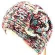 Adjustable Hand Knit Head wrap Headband Chunky Flower Teal with Multiple Colors