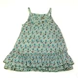 Jean Bourget - Turquoise &amp; brown flower dress SIZES 12 &amp; 18 MTH LEFT (size 18m)