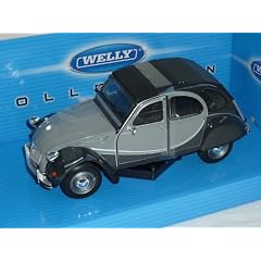 CITROEN 2CV 2 CV 6 CHARLESTON SCHWARZ GRAU ENTE 1/24 WELLY MODELLAUTO MODELL AUTO