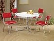 Set of 2 50's Retro Nostalgic Style Dining Chairs w/Red Covered Cushioned