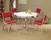 Set of 2 50's Retro Nostalgic Style Dining Chairs w/Red Covered Cushioned