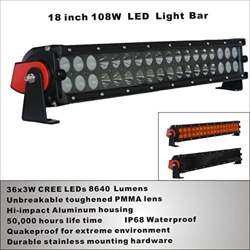 Apollo 18'' 108W LED Work Driving Light Bar Spot/Flood Combo Off Road ATV UTV Boat Ford JEEP Use