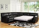 Cheapest Black Leather Sectional Recliner & Sleeper