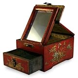 Petit Coffret a Bijoux Chinois Ancien Rouge