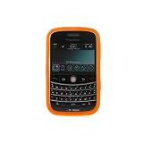 Solid Orange Durable Rubber Soft Silicone Skin Cover Case for RIM Blackberry Bold 9000 Smartphone