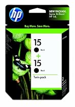 Original HP 15 Black Ink Cartridge (2-Pack) in Retail Packaging