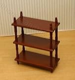Dollhouse Miniature Open Shelving Unit in Cherry