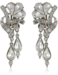 Ben-Amun Jewelry "Pearl and Crystal" Crystal Floral Clip-On Earrings