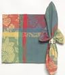 Durable Hand Woven Jacquard 100% Cotton Blue and Red Fruit Napkins 22x22 Inches Set of 12