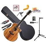 Taylor K26ce Koa Series Grand Symphony Cutaway Acoustic-Electric Guitar Bundle with Taylor Hard Case, Levy's Leather Strap, Tascam TC-1S Solar Tuner, 10-Foot Cable, Humidifier, Pick Card, Stand, Strings, String Winder, and Polishing Cloth