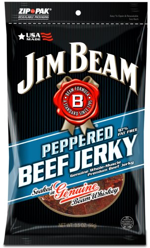 Jim Beam Peppered Beef Jerky, 3.5-Ounce Bags (Pack of 3) by Jim Beam