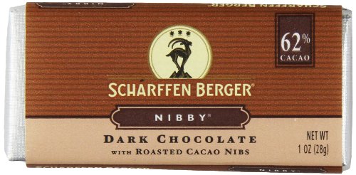 SCHARFFEN BERGER NIBBY Dark Chocolate with Roasted Cacao Nibs (1-Ounce Bars, Pack of 9)