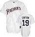 Tony Gwynn Pinstripe Majestic Cooperstown Throwback San Diego Padres Jersey - Medium