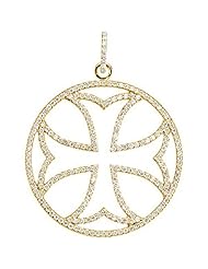 14K Yellow Gold Diamond Maltese Cross Pendant - 1.10 Ct. -- LIFETIME WARRANTY