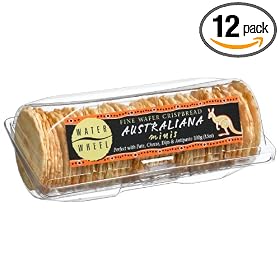 Waterwheel Fine Wafer Crispbread, Australiana Minis 3.5-Ounce Boxes (Pack of 12)