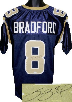 Sam Bradford Signed St. Louis Rams Navy Prostyle Jersey- JSA Hologram