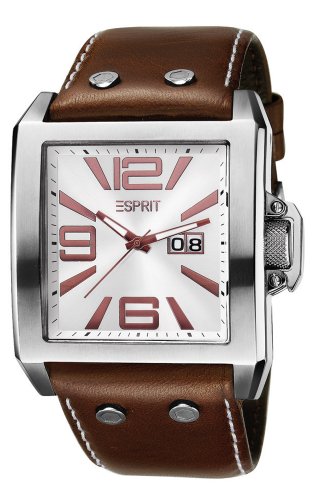 Esprit Herren-Armbanduhr Pollux Brown Analog Leder ES101251702 Preisvergleich