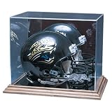 Jacksonville Jaguars NFL Full Size Football Helmet Display Case Wood Base - CAS-JAC-NFL-102-EL