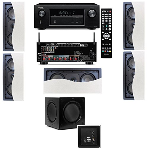 Klipsch R-2502-W II In-Wall Speaker (LCR) 5.1 Denon AVR-X2100W 7.2