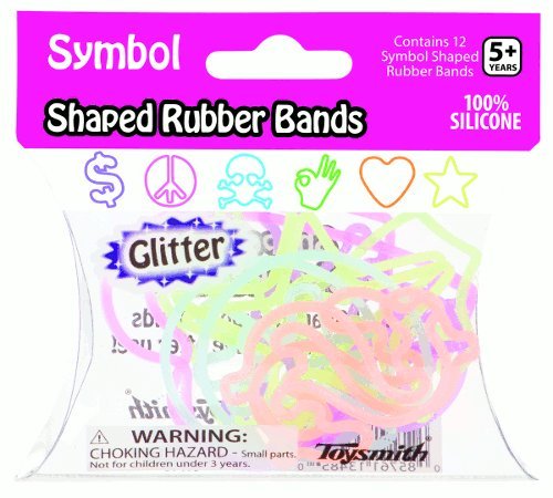 Symbol Shaped Rubber Bands-Glitter Colored [Toy]