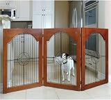 Universal Free Standing Wire Pet Gate Cherry