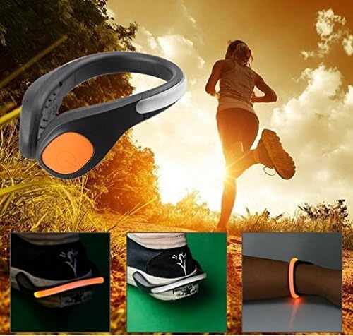 Giant Dragon Two Mode Portable Safety LED Light Shoe Clip Lights for Cycling, Running, Jogging, Walking at Night (Orange)