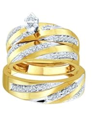 0.78CTW DIAMOND MARQUISE CENTER TRIO SET