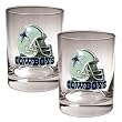 Dallas Cowboys 2pc 14oz Rocks Glass Set - Helmet logo NFL Football