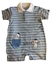 Baseball Puppy romper with collar 100% pima cotton, softest cotton in the world