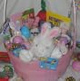 Plush Animal Easter Kids Gift Basket - Candy, Games, Coloring, Activites, FUN!