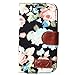 Galaxy S3 Case, OMIU(TM) Flower Floral Style Wallet Flip Magnet Stand Leather Case Cover with Credit Card Holder for Samsung Galaxy S3 i9300(Black), with Screen Protector, Stylus and Cleaning Cloth