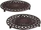 DII Antique Finish Sunflower Aluminum Trivet, Set of 2