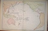 PACIFIC OCEAN NORTH SOUTH AUSTRALIA ANTIQUE PRINT MAP
