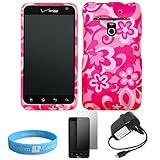 Hard Shell Durable Protective Two Piece Pink Tropical Flower Design Snap On ....