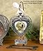 Pet Memorial Photo Ornament - Heart Shaped Ornament with Hanging Dog Bone Charm - Charm Is Engraveable (Engraving Not Furnished By Seller) - Adorned with Filigree and Shiny Crystals - Pet Ornament - Pet Sympathy Gift - Dog Memorial - Loss of a Dog