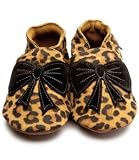 Inch Blue Leopard Bow Baby Shoes, Soft shoes, Baby girl, 6-12 months