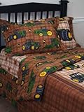 John Deere Traditional Tractor and Plaid Full Sheet Sets