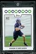 2008 Topps # 380 John Carlson ( Notre Dame ) RC - Rookie Card - Seattle Seahawks - NFL Trading Cards in a Protective Display Case!