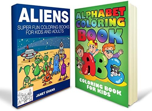 Coloring Books Bundle Aliens and Alphabet Coloring Books with 100+ Learning and Fun Pages