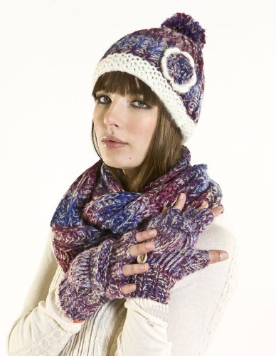 bonnet pompon et echarpe femme