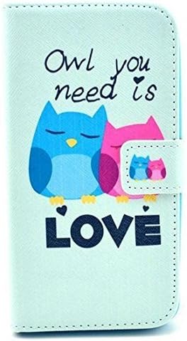 Lurashop Luxury Cute Wallet Case Lg G2 D802 Wallet Case with Built-in Card Slots &amp; Stand Flip Leather Protective Wallet Case Cover for Lg G2 D802 (green Owl Love)