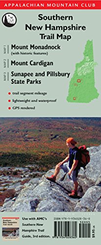Southern New Hampshire Trail Map (Tyvek), 3rd: Mount Monadnock, Mount Cardigan, Sunapee and Pillsbury State Parks (Appalachian Mountain Club: Southern New Hampshire Trail Guide)