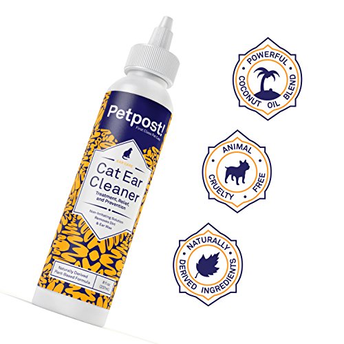 Petpost | Cat Ear Cleaner - Best Ear Mites Remedy for Cats - Natural