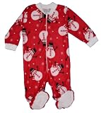 Bellepointe JOLLY SNOWMAN Infant Flannel Romper Pajamas