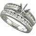 0.75 Ct.T.W. Round Brilliant Cut Diamonds, 14Kt. White Gold. Diamond Wedding Ring Set, Semi-Mount Setting