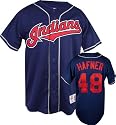 Travis Hafner Majestic MLB Second Home Navy Replica Cleveland Indians Jersey - Medium