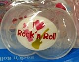 Sassy MAM Rock n Roll 2 silicone pacifiers + keeper 6+ months Silk Touch