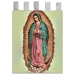 Church Banner - Our Lady of Guadalupe - Cotton Canvas with Archival Inks and UV Coating - Border Rings for Rod Hanging. Print Size 24"x36"
