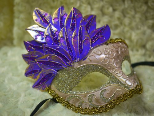 Leaf Cascade Venetian Mardi Gras Mask Light Pink & Purple 51fVjrrd5BL Leaf Cascade Venetian Mardi Gras Mask Light Pink & Purple